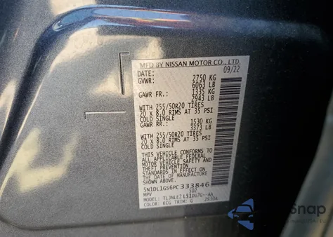 2023 Infiniti Qx60 Sensory z USA, uszkodzony, nr VIN 5N1DL1GS6PC333846